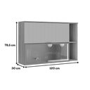 Ver imagem 6 de Armário Aéreo Cozinha Alma 2 Ptas Vidro 120cm 2 Portas MDF Basculante Salvia Carraro