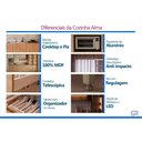 Ver imagem 3 de Armário Aéreo Cozinha Alma 2 Ptas Vidro 120cm 2 Portas MDF Basculante Salvia Carraro