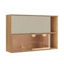 Ver imagem 1 de Armário Aéreo Cozinha Alma 2 Ptas Vidro 120cm 2 Portas MDF Basculante Salvia Carraro