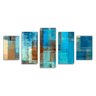 Conjunto de 5 quadros decorativos Slim Blue Abstract135x60cm - 1