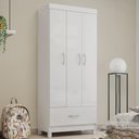 Ver imagem 1 de Guarda Roupa Solteiro 3 Portas e 1 Gaveta Realeza - Branco