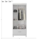 Ver imagem 2 de Guarda Roupa Solteiro 3 Portas e 1 Gaveta Realeza - Branco