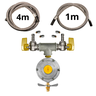 Kit Duas Saídas Gás Instalação 2kg Mangueiras:1m + 4m - 2