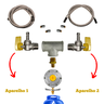 Kit Duas Saídas Gás Instalação 2kg Mangueiras:1m + 4m - 3