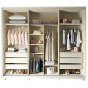 Ver imagem 4 de Guarda-Roupa Casal 3 Portas com Espelho com Pés 100% MDF Platinum Bege/Off White