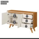 Ver imagem 7 de Buffet para Sala de Jantar Laqueado 100% MDF 2 Portas Pés Madeira Maciça Piazza