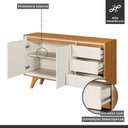 Ver imagem 4 de Buffet para Sala de Jantar Laqueado 100% MDF 2 Portas Pés Madeira Maciça Piazza
