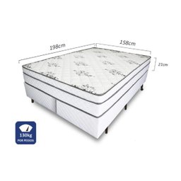 Cama Box com Colchão Completo Sono Conforto Molas Pocket Branco Queen Sise 158x198-pillowmanta - 3