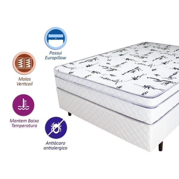 Cama Box com Colchão Completo Sono Conforto Molas Pocket Branco Queen Sise 158x198-pillowmanta - 4