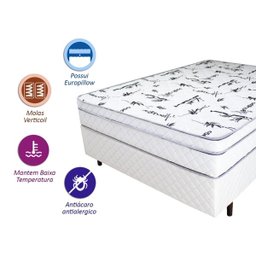 Cama Box com Colchão Completo Sono Conforto Molas Pocket Branco King Sise 193x203-pillowmanta - 3