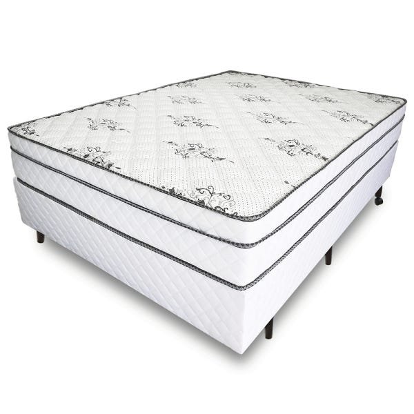 Cama Box com Colchão Completo Sono Conforto Molas Pocket Branco Casal 138x188-pillowmanta