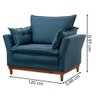 Conjunto Luxury Sofá e Poltrona Veludo Azul - 6