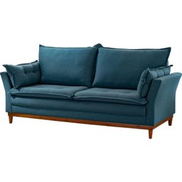 Conjunto Luxury Sofá e Poltrona Veludo Azul - 3