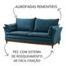 Conjunto Luxury Sofá e Poltrona Veludo Azul - 7