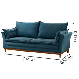 Conjunto Luxury Sofá e Poltrona Veludo Azul - 5