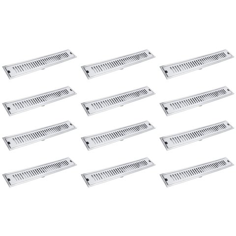 Ralo Linear Inox 60cm Anti Odor Kit 12 Uni Anti Inseto Banheiro Area Externa Lavabo Jardim Quintal R