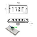 Ver imagem 3 de Ralo Linear Inox 60cm Anti Odor Kit 12 Uni Anti Inseto Banheiro Area Externa Lavabo Jardim Quintal R
