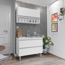 Ver imagem 1 de Kit de Cozinha Esmeralda 100cm 3 Portas Branco Maderatto Móveis