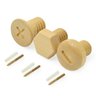 Ganchos de parede cabide Pino de madeira botões 3 peças - 1
