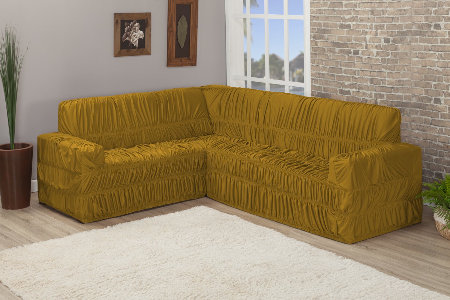 Capa De Sofa Canto De 9 Lugares Elasticada Malha Gel MadeiraMadeira