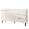 Balcão Gabinete para Pia Karen 147cm sem Tampo 3 Portas Branco - Abmaza Peternella - 1
