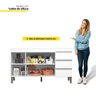Balcão Gabinete para Pia Karen 147cm sem Tampo 3 Portas Branco - Abmaza Peternella - 3