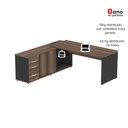 Ver imagem 7 de Mesa Pé Balcão Escritório com 3 Gavetas 189x180cm Preto-walnut