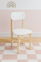 Ver imagem 2 de Kit 4 Cadeiras Infantil para Refeitório Assento e Encosto Branco Base Madeira