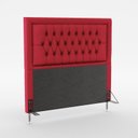 Ver imagem 2 de Kit Cabeceira Decorativa Para Cama Box Pegasus e Calçadeira Sagitarius 160 Para Cama Queen Sued Verm