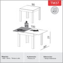 Ver imagem 3 de Mesa Jantar Retangular Extensível e 4 Cadeiras Estofadas MDF Cor:Freijó com Bege Rústico