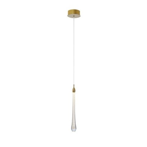 Pendente Cristal Goccia 41cm LED 3W Dourado OC002S Bella