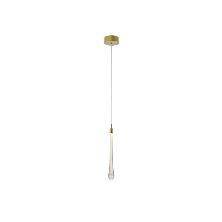 Pendente Cristal Goccia 41cm LED 3W Dourado OC002S Bella