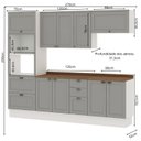 Ver imagem 3 de Cozinha Completa Modulada 5 Peças 100% MDF Modelo Americano Provençal Iluminata Cinza/Branco/Fendi/É