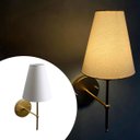 Ver imagem 4 de Arandela de Parede Clássica Aluminio com Cupula Tecido Algodão Ref 05