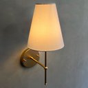 Ver imagem 5 de Arandela de Parede Clássica Aluminio com Cupula Tecido Algodão Ref 05