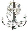 Ver imagem 1 de Lustre Rústico Artesanal Sala de Jantar Moderna com Flores 06 Lâmpadas - Branco