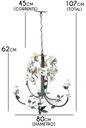 Ver imagem 2 de Lustre Rústico Artesanal Sala de Jantar Moderna com Flores 06 Lâmpadas - Branco