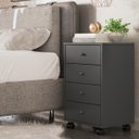 Ver imagem 1 de Mesa de Cabeceira Presence 4 Gavetas 45 Cm C/ Rodinha - Criado Demobile:grafito