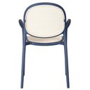 Ver imagem 3 de Kit 2 Cadeiras Empilhável Portofino Fratini Polipropileno Cor Azul e Assento Simulando Palha