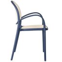 Ver imagem 2 de Kit 2 Cadeiras Empilhável Portofino Fratini Polipropileno Cor Azul e Assento Simulando Palha