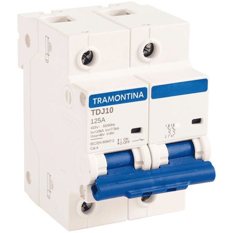 Disjuntor Din Bipolar 125a Curva C Tdj10 Tramontina