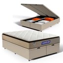 Ver imagem 1 de Cama Box Baú + Colchão Gazin de Molas Ensacadas Pillow Top Air Pro Queen 158 cm