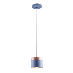 Luminária Pendente Lagos Detalhe Madeira Cozinha Bancada E27:cinza/110v/220v - 1