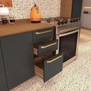 Ver imagem 2 de Armário de Cozinha Elara 9 Portas 3 Gavetas 320cm Canela e Preto Kappesberg