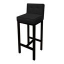 Ver imagem 2 de Kit 03 Banquetas Alta Íris Suede Preto Com Encosto Para Balcão Bistrô e Base Preto -Bebêzin