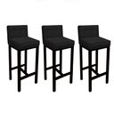 Ver imagem 1 de Kit 03 Banquetas Alta Íris Suede Preto Com Encosto Para Balcão Bistrô e Base Preto -Bebêzin