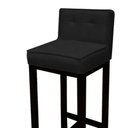 Ver imagem 3 de Kit 03 Banquetas Alta Íris Suede Preto Com Encosto Para Balcão Bistrô e Base Preto -Bebêzin