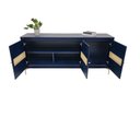 Ver imagem 4 de Balcão Buffet Paraty 167 Cm Laca Pés Metal e Palhinha Azul Gloss