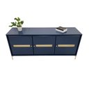 Ver imagem 5 de Balcão Buffet Paraty 167 Cm Laca Pés Metal e Palhinha Azul Gloss