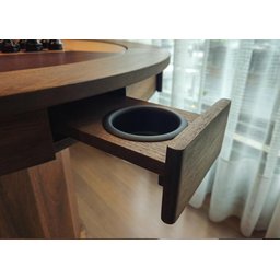 Mesa de Carteado com Gavetas e Porta Copos Vintage - 1,09x0,80 - com Xadrez - Vermelho - 6